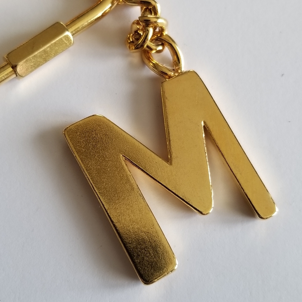 Relisted - M keychain letter initial key ring gold tone monogram - Picture 8 of 8